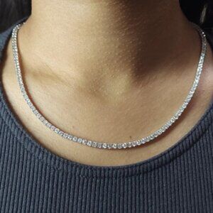 14Kt Gold 11 Ct 16-inch Lab Grown Diamond Tennis Necklace